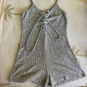 Grey Sweater Pajama Romper